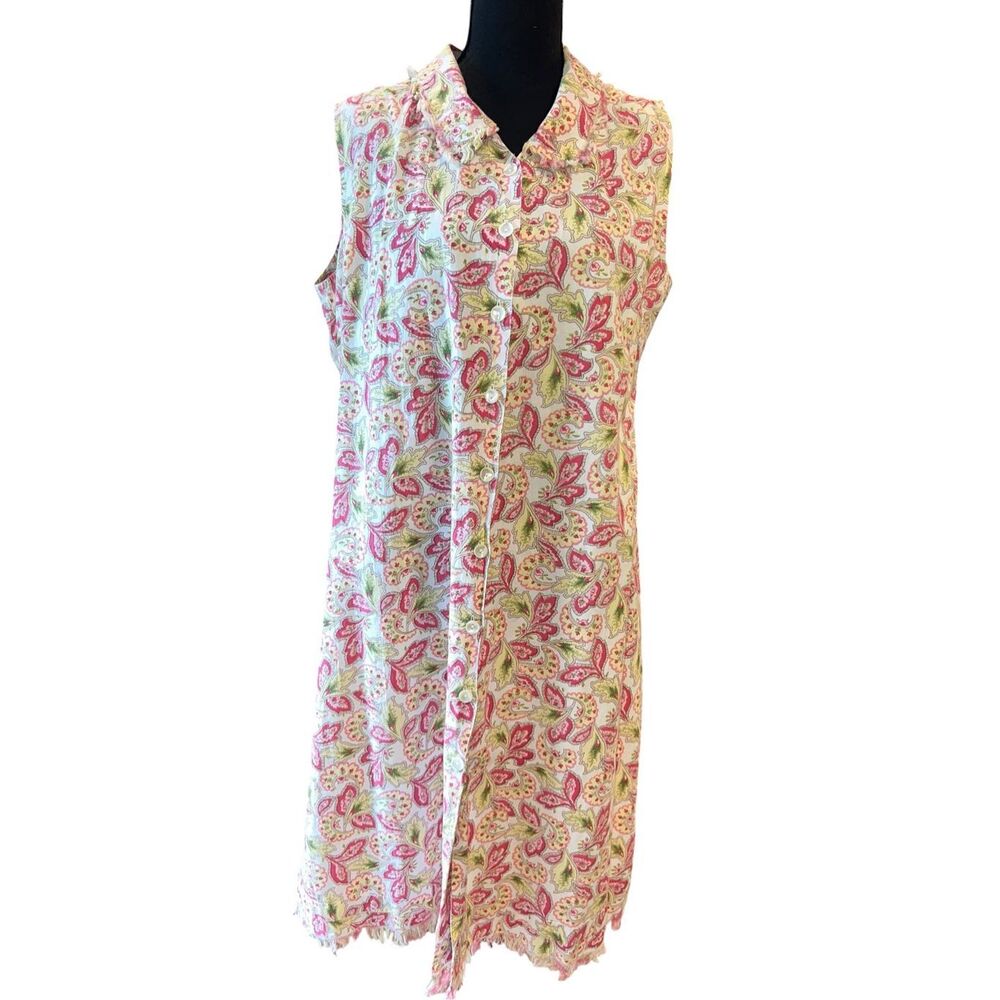 April Cornell vintage Large Summer Porch Sleeveless Dress Pretty paisley resort